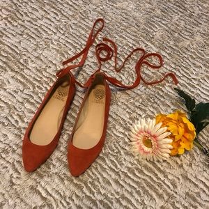 VINCE CAMUTO Bevian Flat Lace Up Ballerina Flats